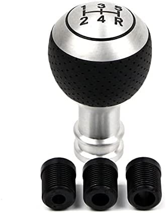 Pomello del cambio universale in pelle a 5 velocità Leva del coperchio del bastone per auto manuale Modifica argento