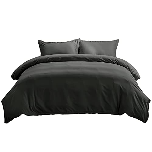 Wavve Funda Nórdica para Cama 90, Funda de Edredón de Microfibra 150x220 cm con 1 Funda de Almohada 40x75 cm, Suave y Transpirable para Juveniles (Gris, 2pcs)