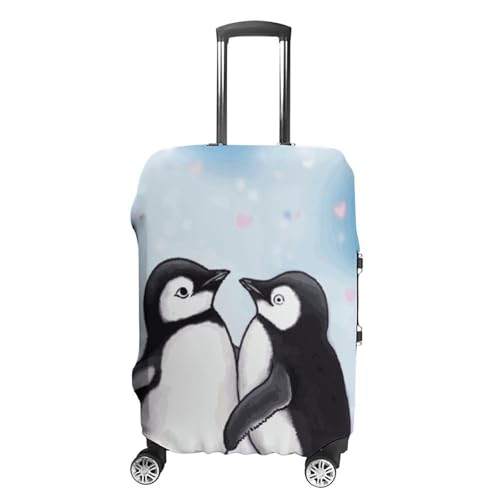 I Love Penguins Printed Luggage Cover Protector, Fits 18-32 Inch Luggage