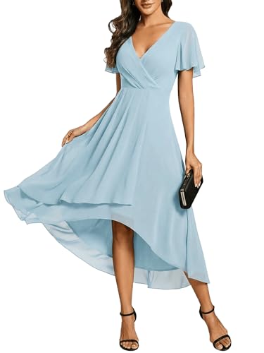 Amazon.com: Ever-Pretty Women's Spring Summer Chiffon Wedding Guest Dresses V Neck Ruffle Sleeves Midi Semi Formal Cocktail Dress Blue US02 : Clothing, Shoes & Jewelry Amazon.com: Ever-Pretty Women's Spring Summer Chiffon Wedding Guest Dresses V Neck Ruffle Sleeves Midi Semi Formal Cocktail Dress Blue US02 : Clothing, Shoes & Jewelry