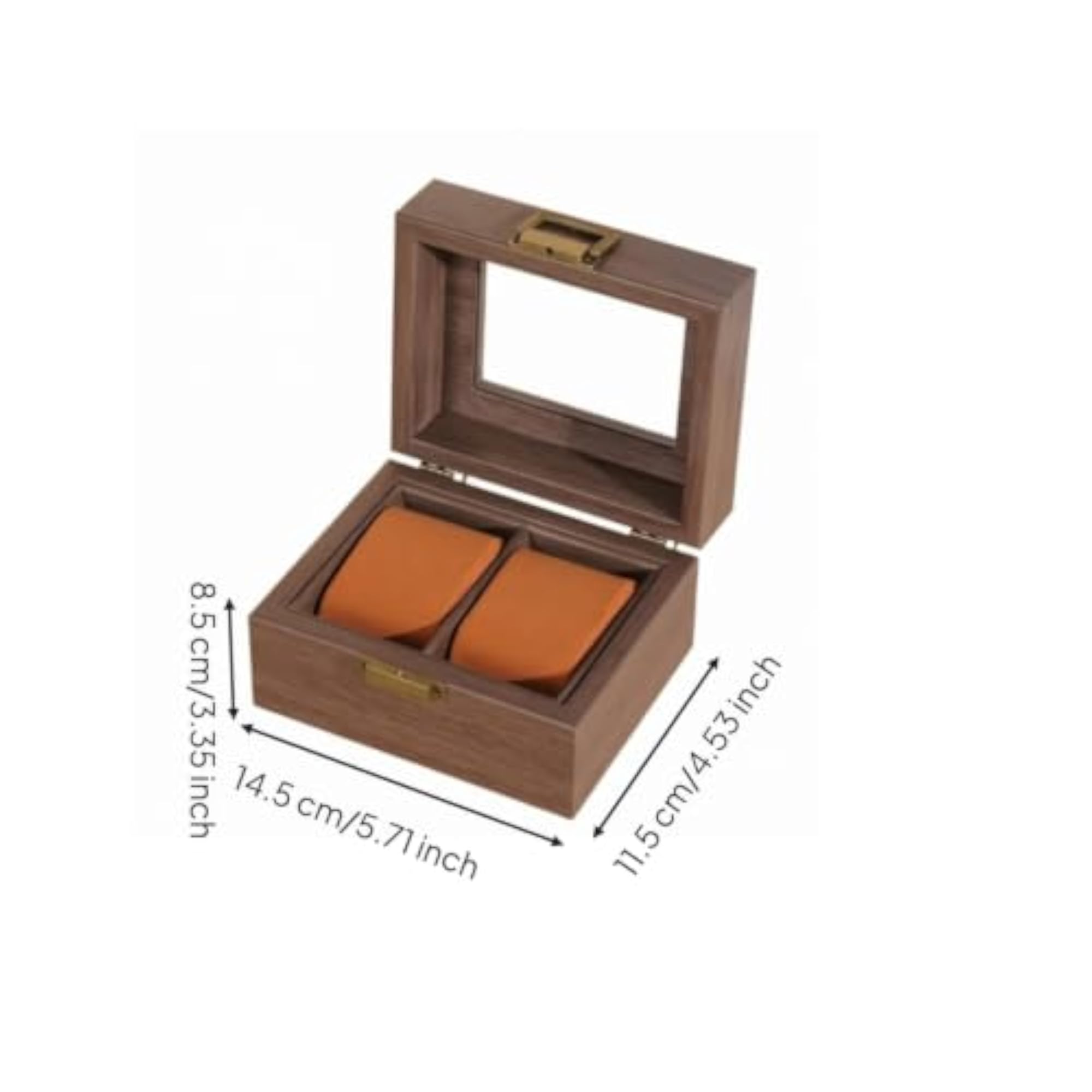 Classic Velvet Lined Watch Storage Box for 2 Watches
