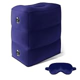 Inflatable Foot Rest Pillow for Airplane - Kids Car Bed with 3 Layers Height Adjustable,Portable Leg Rest for Under Desk,Travel Essentials Great for Office,Home,On Road,Leak-Proof