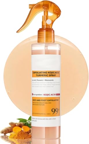 Exfoliante corporal en spray de cúrcuma y ácido kójico, atenúa las manchas oscuras, cuidado facial coreano, exfoliación suave, apto para todo tipo de piel.