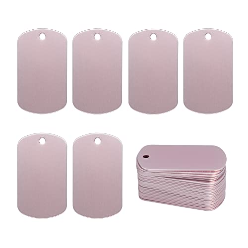 Image of StayMax Aluminum Blank Tags Stamping Blanks 25 Pack (Light Pink)