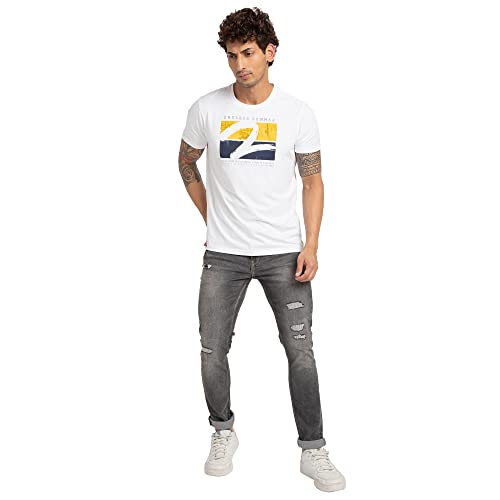 Image of Spykar Men's Kano Slim Fit Mid-Rise Jeans (Ankle Length)