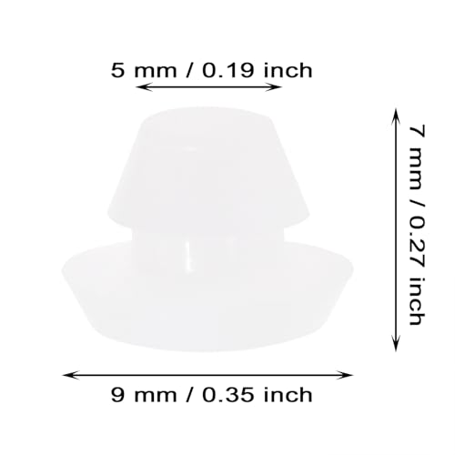 Image of ONLYKXY 10 Pcs Clear Silicone Round Snap in Type Locking Furniture Hole Plugs Button Protective Cover Cap Head,Universal (5mm /0.19inch)