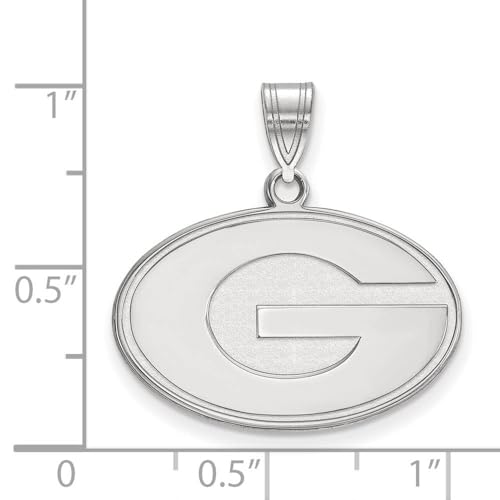 Logo Art Sterling Silver Georgia Bulldogs Medium Pendant2
