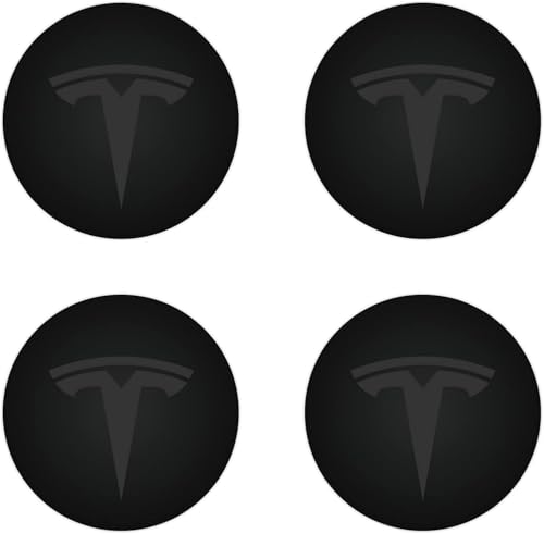 CHANGKAIFA 4 Pcs Hubcap Sticker for Tesla Model Y 2020-2023 Gemini, Car Hub Centre Cover Decorative Sticker Hub Caps Wheel Hub Cover Wheel Sticker,B-56mm