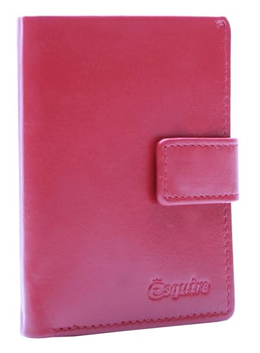 Silk wallet red Esquire portefeuille fin rouge en soie véritable