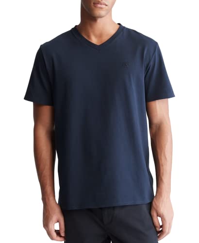Calvin Klein Men's Smooth Cotton Solid V-Neck T-Shirt