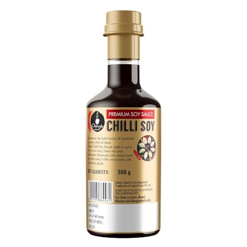 Image of Ching's Premium Chilli Soy Sauce 500g| infused with red chillies| Zesty, Bold, Balanced| All Purpose Pure Veg| Suitable for cooking, Stir-fries and dip (Pack of 3)