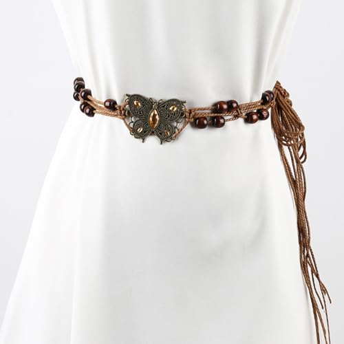 1pcs Braided Waist Chain Retro Woven Belts Bohemian Waist Rope Belt Woven Belt for Dress Jeans for Women Girls2