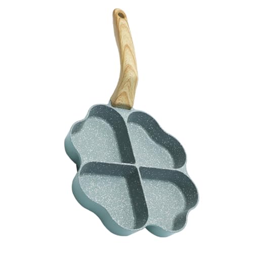 Veemoon Sartén Antiadherente para Huevo Forma de Corazón con Compartimentos Mango Seguro para Desayuno Saludable sin Aceite Apta para Cocina Diaria