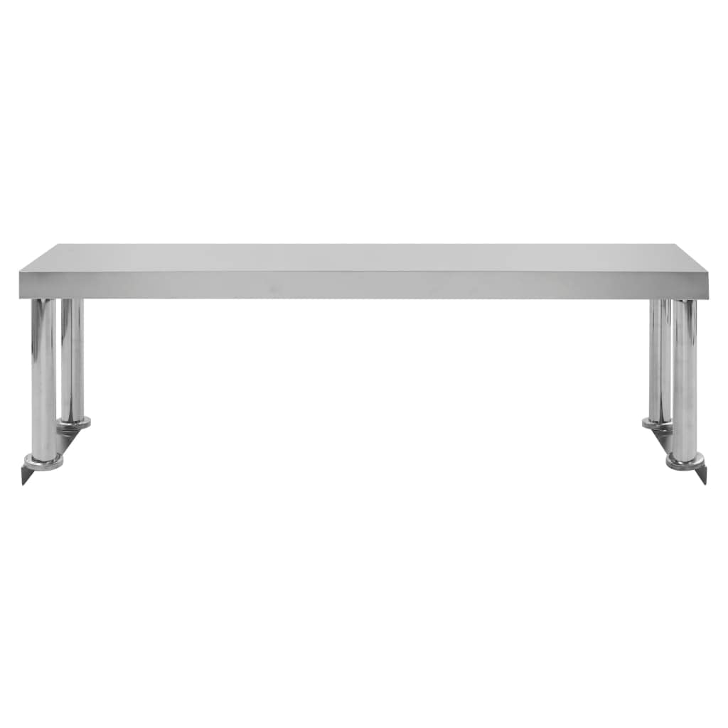 Mesa de trabajo de acero inoxidable 120 x 30 x 35 cm para gastronomía, equipo de cocina, restaurante, catering, hotel, aperitivo, cantina, buffet, cocina grande