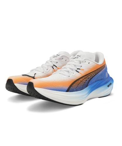 Image of PUMA | Deviate Nitro 3 Ekiden Men's Running Shoes | White-Heat Fire-Black | 8UK