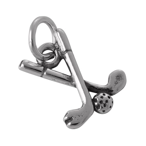 TheCharmWorks Sterling-Silber Golfschläger & Golfball Charmanhänger | Sterling Silver Golf Club & Ball Charm