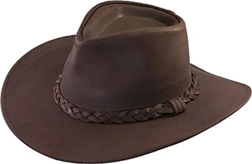 Henschel Men's Dakota Leather Australian Cowboy Hat,XXX-Large,Brown