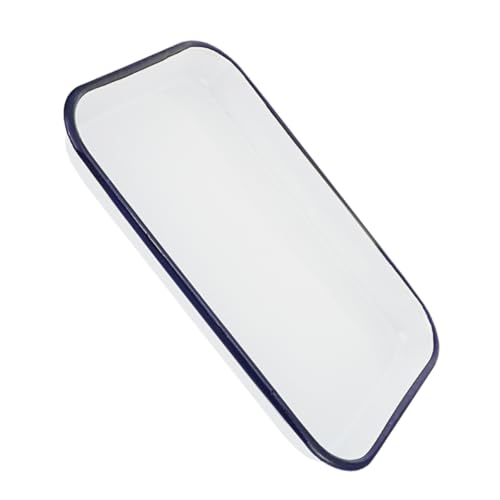 CHILDWEET Enamel Tray Appetizer Plates Serve Snack Dish Enamelware Deep Plate Enamel Lard Bowl Enamelware Salad Bowl Enamel Dessert Bowl Bread Bowl Paint Tray Multi-Functional Tray White
