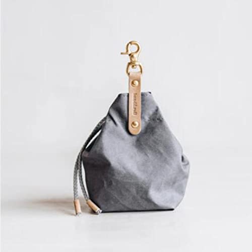 ZAYONG Leckerlibeutel fur Hunde,Futteraufbewahrung für Hundetraining, Schrumpftaschen Design mit Clip Schnalle Hundeleckerli-Tasche für FreihäNdiges Futterbeutel Leckerlie Tasche(Grau) Cover