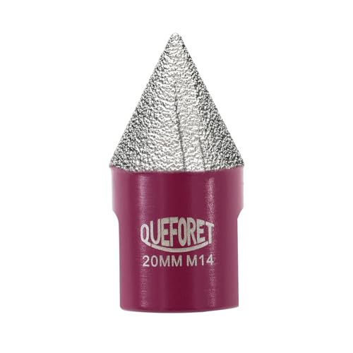 QUEFORET Broca de Chaflán de Diamante 20mm x M14 - Fresa para Biselar Amolar Recortar Agujeros en Cerámica Porcelánico Azulejos Mármol Granito