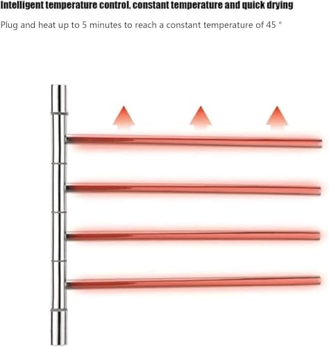Toallero Calefactado de Pared con Rotación de 180 Grados e Interruptor Estanco 3