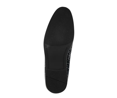 Image of Amali Men's Embellished Velvet Tuxedo Loafers, Smoking Slippers