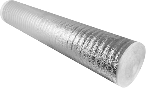 PILBELLES Aislante Térmico Acústico de Aluminio y Espuma Impermeable por metros | 60 cm x 5 m | Ventanas, Radiadores, Cajón Persianas, Puertas, Camper, Buhardilla, Uso Industrial, Viviendas