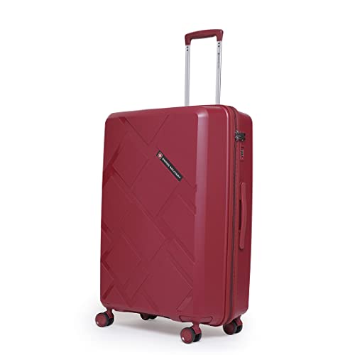 Image of SWISS MILITARY Star Lightweight Hard-Sided 24 Inch Medium Size Textured Travel Luggage Trolley Bag, Overnighter Suitcase Bags with Durable ABS Body & TSA Lock, Smooth 360 Spinner Wheels - Mauve