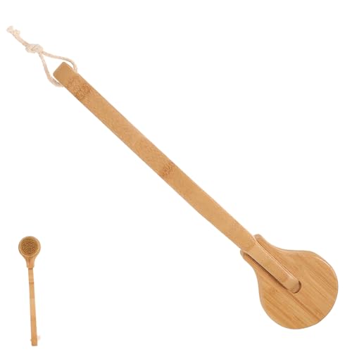 OATIPHO Handle Shower Brush with Natural Bristles Exfoliating Back Scrubber for Deep Skin Cleansing and Massage Durable Bath Brush for Comfortable Use