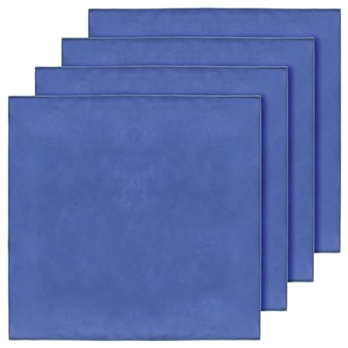 クリーニングクロス 大判 レンズクリーナー マイクロファイバー 厚手 特大メガネ拭き スエード 40x40cm 業務用 液晶 モニター メガネ拭き 眼鏡拭き レンズクロス カメラ ガラス 洗車 楽器 ipad (4, ネイビー(4枚))