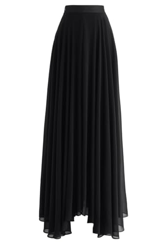 Image of Women's Full Length Georgette Long Skirt- Lehenga with 8 Meters Maxi Flare