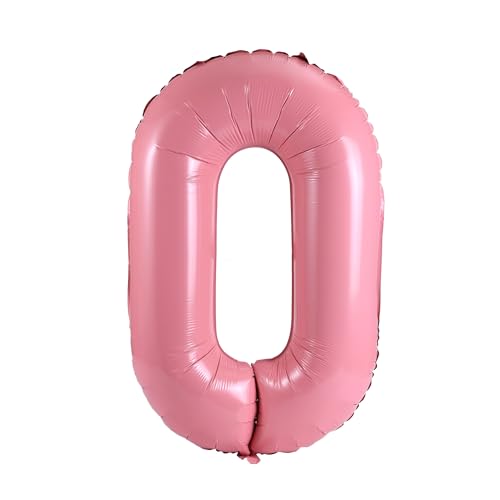 Image of YPSelected 32 Inch Large Foil Helium Number Balloon Birthday Wedding Party 0-9 (Baby Pink, 0)