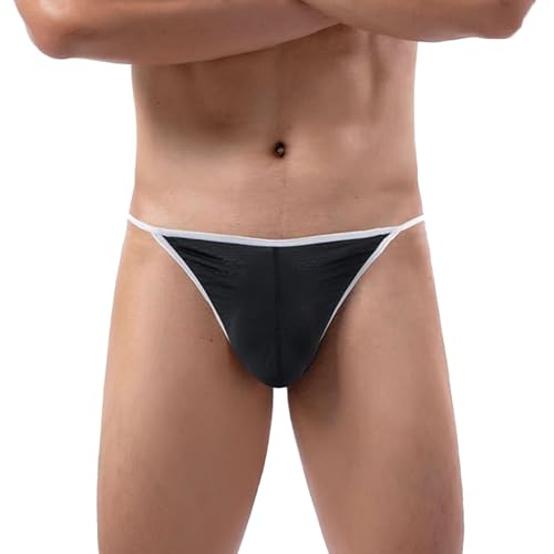 Men's Thongs and G-strings Sexy T-Back Underwear Micro Thong with Pouch Low Rise Bikini Briefs2