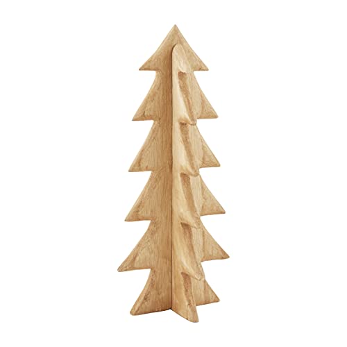 Mud Pie Paulownia Wood Christmas Tree Sitter, Small, 14