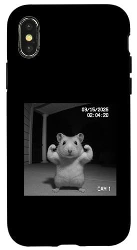 Funny Hamster Flexing On Security Camera スマホケース iPhone X/XS 用