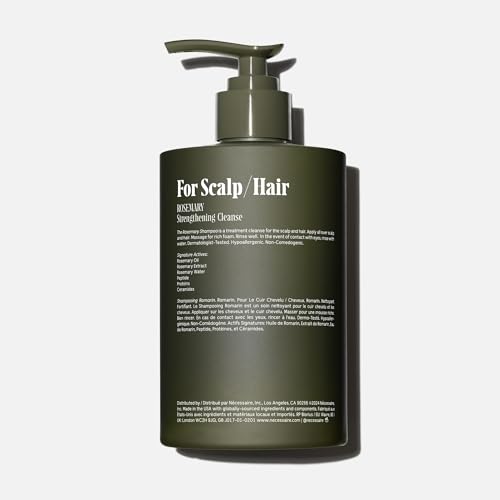 Nécessaire Rosemary Shampoo With Pump | Multi-Protein Strengthening Shampoo For Thinning Hair. For Women + Men. Good For All Hair Types/Textures. Color-Safe. 500 ml / 16.9 oz