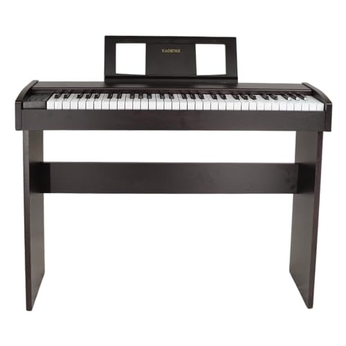Image of Kadence DP5000WD Digital Piano | 61 Keys with LED Display | 500 Tones, 300 Rhythms, USB MIDI, Recording, Mic & MP3 Support | Dark Brown