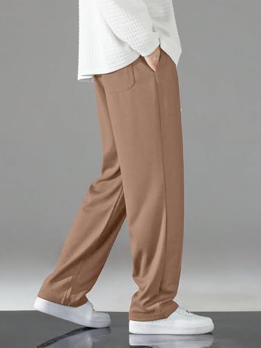 Image of GRECIILOOKS Men's Lycra Cargo Track Pants - Loose Fit Joggers for Men | Korean Style Travel & Lounge Wear with Pockets (Available in Plus Size)