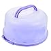 ABOOFAN Box Cake Box Travel Food Containers Dessert Carrier with Handle Mini Cake Stand Candy Containers Cake Holder Locking Carrier Tray Purple Plastic Square Tray Portable re-usable