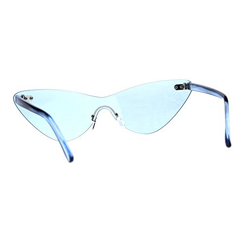 PASTL Rimless Cateye Sunglasses Womens Thin Monoblock Translucent Frame UV4003