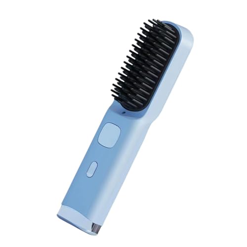 Giwuence Cepillo Alisador de Pelo,4 Ajustes de Temperatura Pantalla LED Recargable 4000mAh - Peine Alisador | para Estudiantes Mujeres Chicas, Hogar Salón Viaje Trabajo Peinado Diario