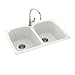 Metropolitan 33" x 22" Double Bowl Kitchen Sink Finish: White