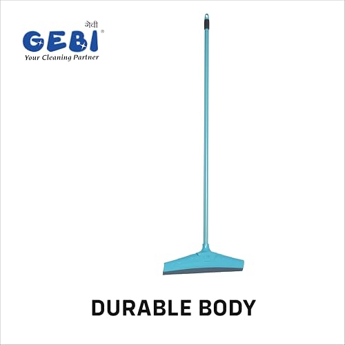 Image of Gebi Richline Luxury Floor Wiper | Soft Rubber Blade | Long Handle for No Bending | Durable Body | Covers Large Area | Angular Design for Easy Cleaning | Blue Colour| Rubber Blade| Pack of 1|