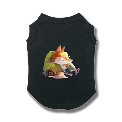 ZSDGBZ ペット服 Tシャツ 犬服 ドッグウェア 春夏 洋服 パジャマ スポーツ服 タンクトップ 可愛い 柔らかい 綿製 犬の服 犬用コスチューム 人気 仮装 ファッション 5XL 小型 中型犬服猫服 黒