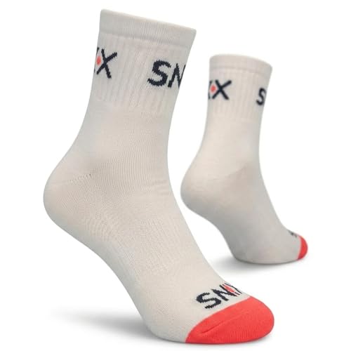 Image of SNIX Sportswear Athletic Ankle Socks, Men, White with Colour Accent, Cotton Blend