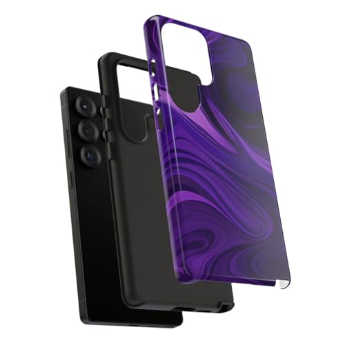 Coque rigide Samsung S25 Ultra finition brillante motif vague abstraite violet - 4