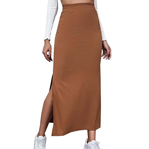 Ladies Skorts Skirt for Women Ribbed Wrap Slit Pencil Criss Cross Basic Maxi Long Skorts 2025 Regular Fit