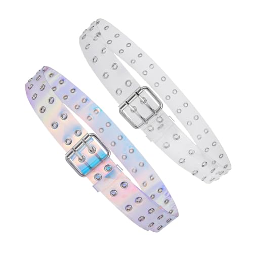NOLITOY 2pcs Leather Belt for Men and Women Stylish Air Hole Jeans Belt Colorful Minimalist Design Suitable for Casual Wear