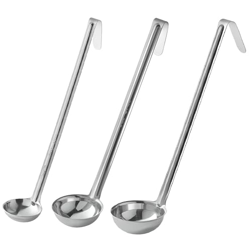 OCS Parts Set of 3 Stainless Steel Culinary Ladles | 0.5, 2, and 4 Ounce