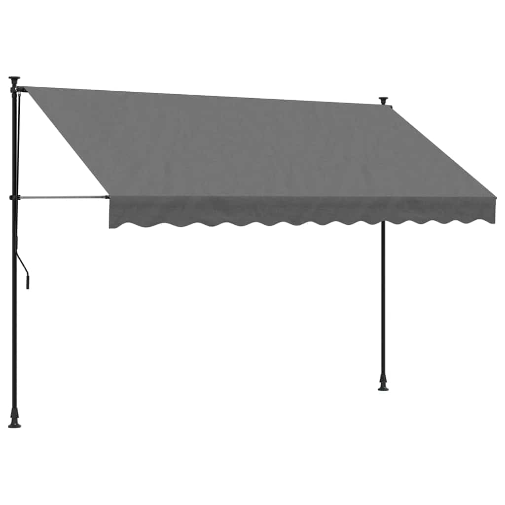 Store banne manuel 300x150 cm en acier télescopique avec toile polyester anthracite